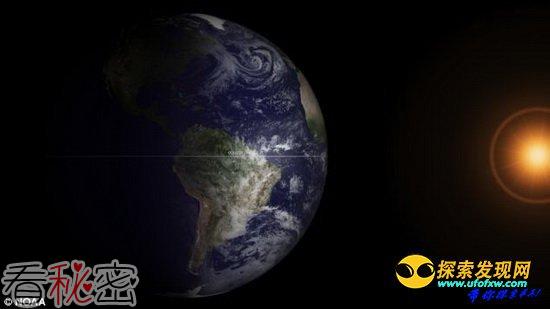 卫星拍摄地球春分时与太阳保持完美垂直角度