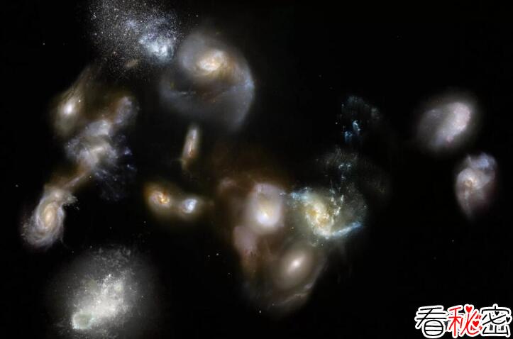 新发现：14个星系团碰撞,将成宇宙最大星系(距地124亿光年)
