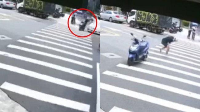 高手在民间！骑士被撞飞「1秒完美落地」惊呆网友