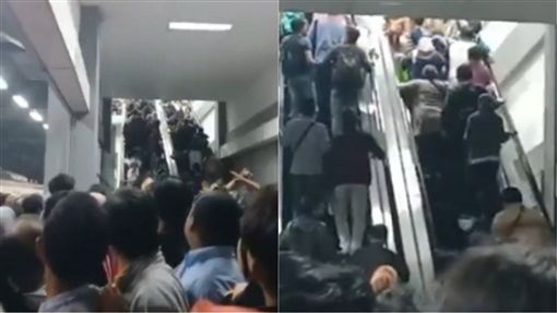 上班族最佳写照！地铁月台人爆满 乘客「抢时」逆走电扶梯