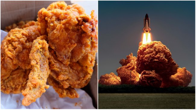 看了好饿！速食广告强大P图 火焰变香脆炸鸡