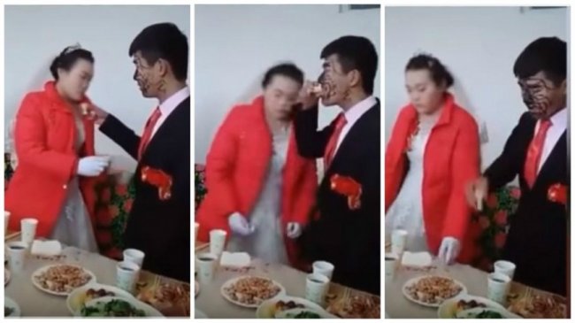 闹婚太过？新娘臭脸喝交杯酒 气氛超尴尬